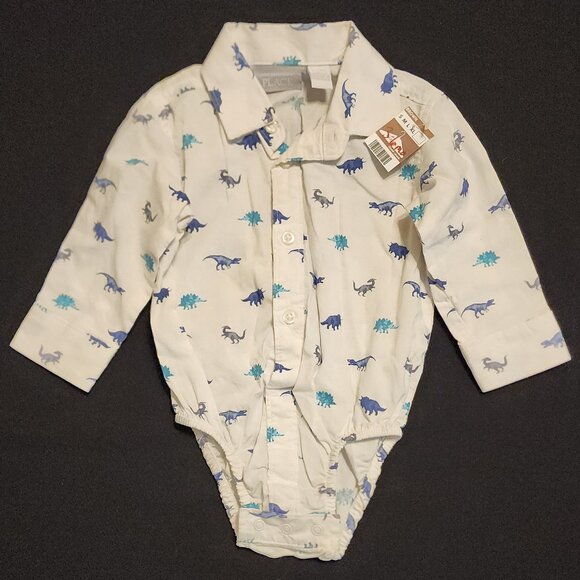 Carter's Denim Overalls 6 Months /The Children's Place Dinosaur Shirt 3-6 Months - Picture 10 of 15
